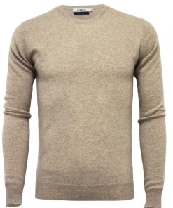 Hommard Camel Cashmere Crew Neck Sweater Jackets Sweaters Vests