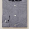 Off The Water Eton Navy Houndstooth Cotton Tencel Flannel-Slim Fit Button Down Collar
