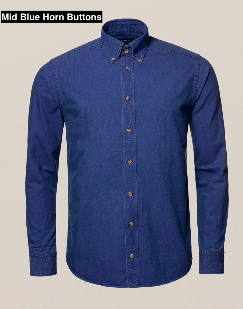 Off The Water Eton Lightweight Blue Denim Shirt -Button Down 2 Off The Water Eton Lightweight Blue Denim Shirt -Button Down