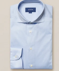 Eton Knitted Long Sleeve Jersey Shirt Slim Fit