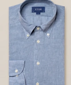 Eton Blue Linen Button Down Off The Water