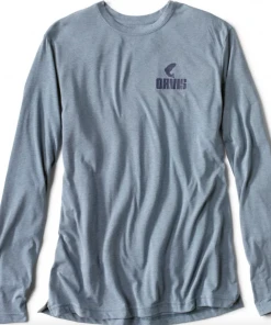 Off The Water Orvis Dri Release Long Sleeve Logo T Blue
