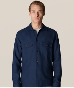 Eton Double Faced Overshirt Navy Off The Water