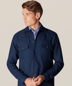 Eton Double Faced Overshirt Blue Off The Water