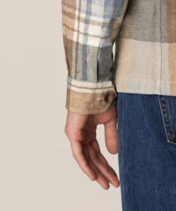 Eton Khaki Plaid Linen Twill Overshirt Off The Water 9 Eton Khaki Plaid Linen Twill Overshirt Off The Water