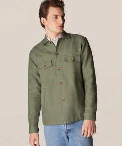 Eton Double Faced Overshirt Green Off The Water